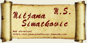 Miljana Simatković vizit kartica